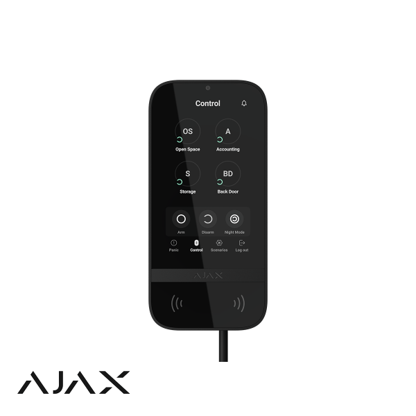 Ajax KeyPad TouchScreen Fibra, zwart