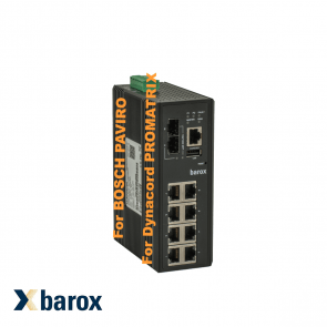 Barox Industrial Switch 8xRJ45, 2xSFP L2/L3 Managed PoE+ and DMS Bosch