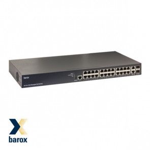 Barox 19" Switch 24xRJ45, 2xSFP Managed PoE+ and DMS