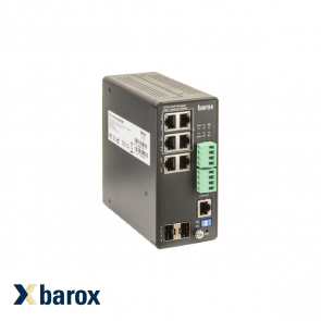 Barox Industrial Switch 6xRJ45, 2xSFP L2/L3 Managed PoE+ and DMS