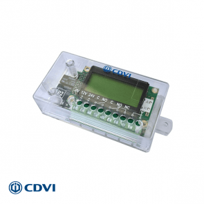 CDVI ontvanger met display 433 Mhz, 2 kanaals, 12/24 Vac/dc, 100 zenders
