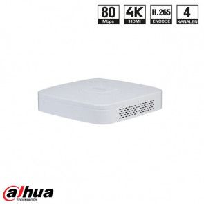 Dahua 4 kanaals Smart 1U 1HDD 4PoE NVR incl. 1 TB HDD