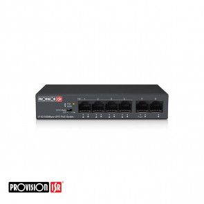 Provision 4 Ports PoE + 2 Ports Uplink Switch 10/100Mbps 60W