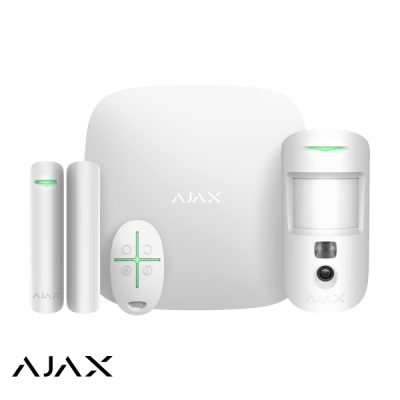 Ajax Hubkit 2, wit, 2x GSM/LAN hub, motioncam, deurcontact, afstandsbediening
