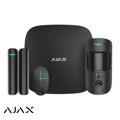 Ajax Hubkit 2, zwart, 2x GSM/LAN hub, motioncam, deurcontact, afstandsbediening
