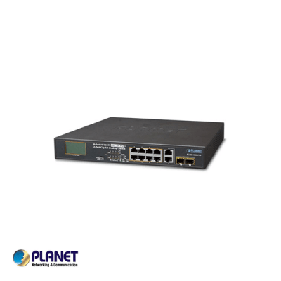 Planet 8-Port 10/100TX 802.3at PoE + 2-Port Gigabit TP/SFP (120W)